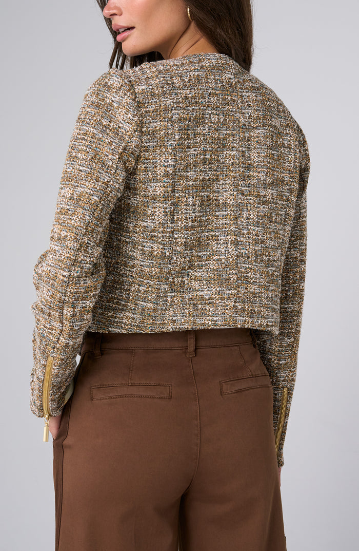 Collarless Moto Jacket