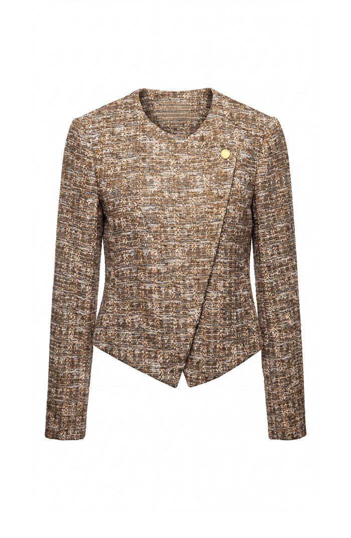 Collarless Moto Jacket