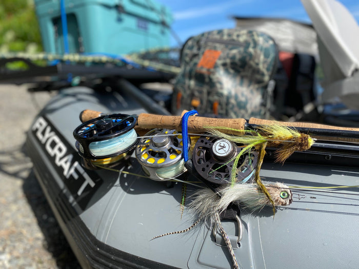 Three fly reels lined with Compact Intermediate