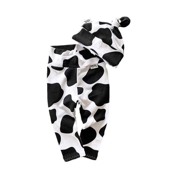 Cow Spots Leggings and/or Knot Beanie