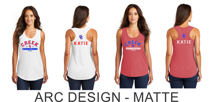 Creek Poms 2026 Triblend Ladies Tank- 4 Designs