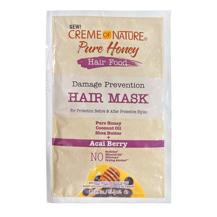 Creme of Nature Pure Honey Hair Food Damage Prevention Hair Mask 1.7oz/ 51.8ml - ikatehouse