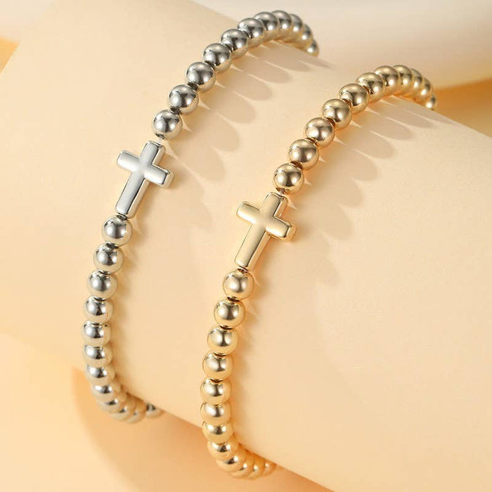 CROSS BALL CHAIN BRACELET Gold