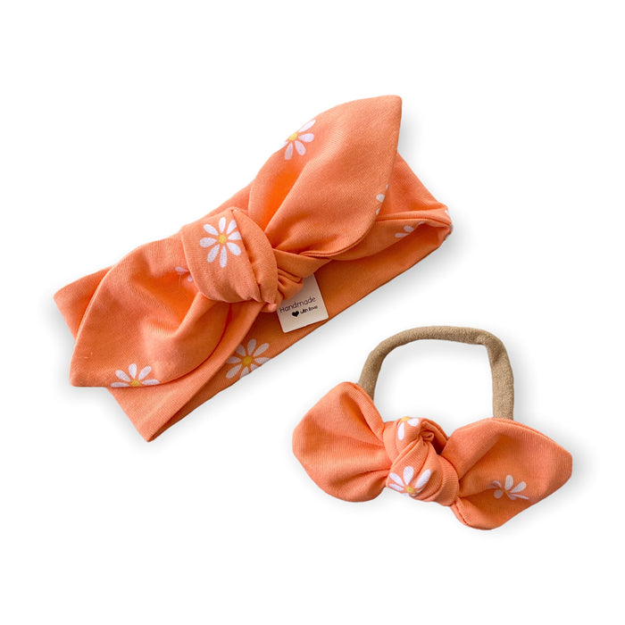 Daisies on Peach Leggings and/or Headbands