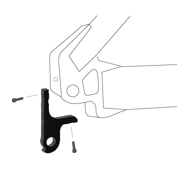 Hanger #84 attaches to the frame's rear dropout using two M6x12 screws.