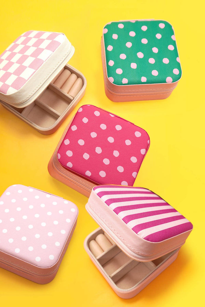 DESIGNED JEWELRY ORGANIZER TRAVEL BOX CASE |BOW LT PINK
