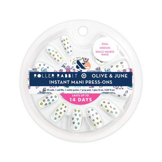 Disco Hearts Wave - Press On | Medium | Oval