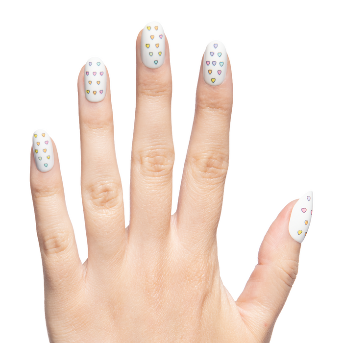Disco Hearts Wave - Press On | Medium | Oval