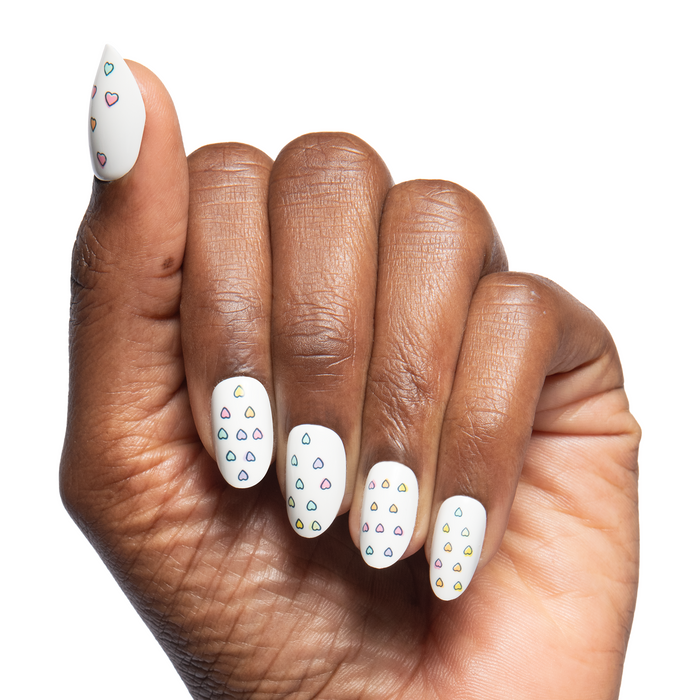 Disco Hearts Wave - Press On | Medium | Oval
