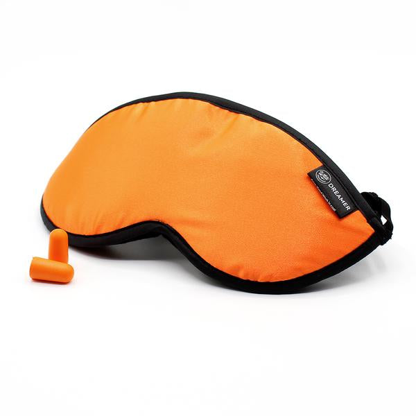 Luxury Orange Dreamer Sleep Mask with earplugs