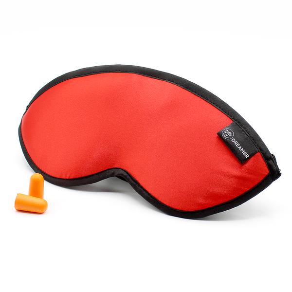 Luxury Red Dreamer Sleep Mask with earplugs