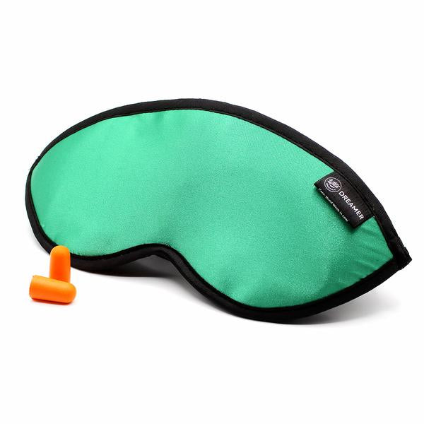 Luxury Green Dreamer Sleep Mask with earplugs