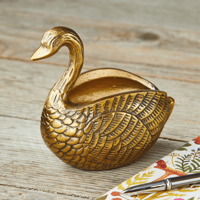 Duck Decorative Bowl Antique Brass Aluminum Spring