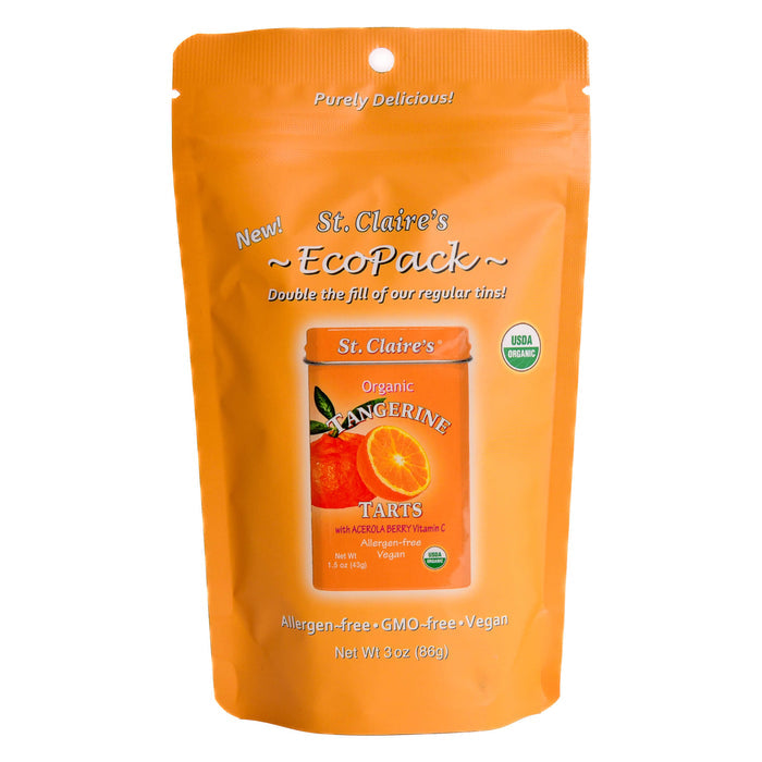 Bag of St. Claire's Eco Packs Organic Tangerine Tarts 86g