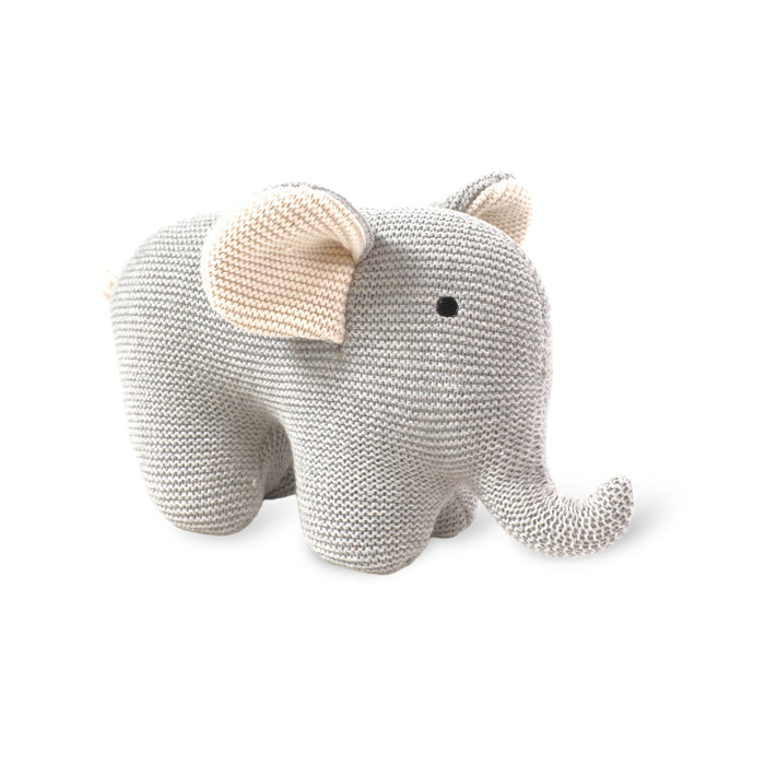 Elephant Knit Stuffed Animal Baby Toy (Organic Cotton) by Viverano Organics