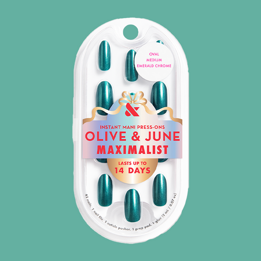 Emerald Chrome - Press-On | Medium | Oval