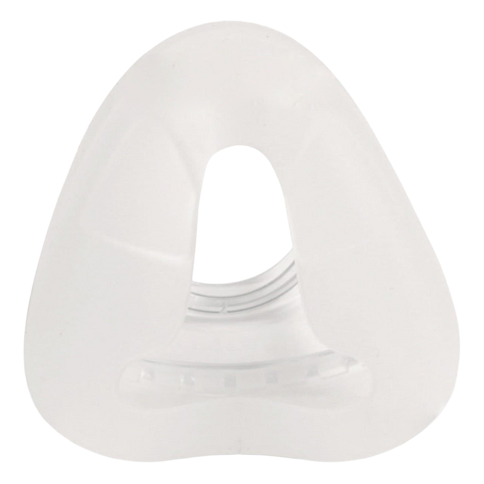 Fisher & Paykel Eson 2 nasal cushion, white silicone, top-down view.