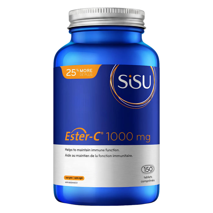 Bottle of Sisu Ester-C 1000 mg Bonus Size 150 Tablets