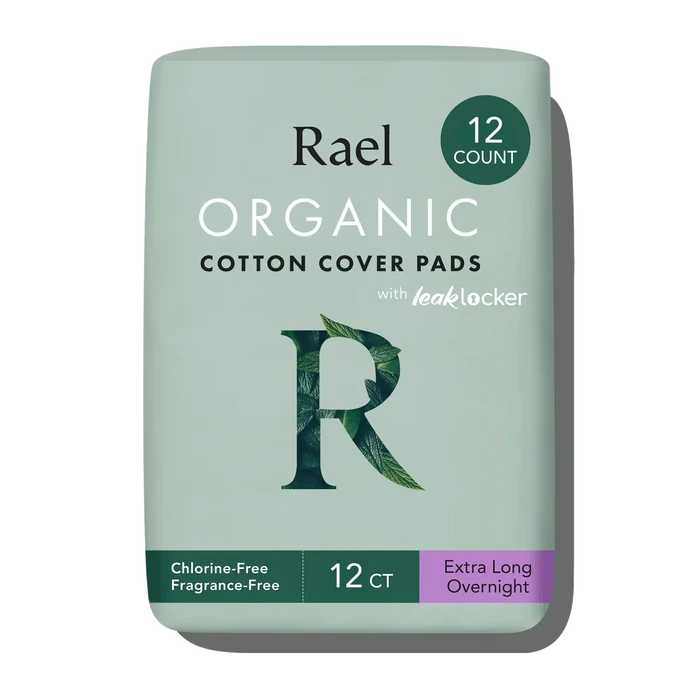 Organic cotton cover extra long overnight pads 12 Count