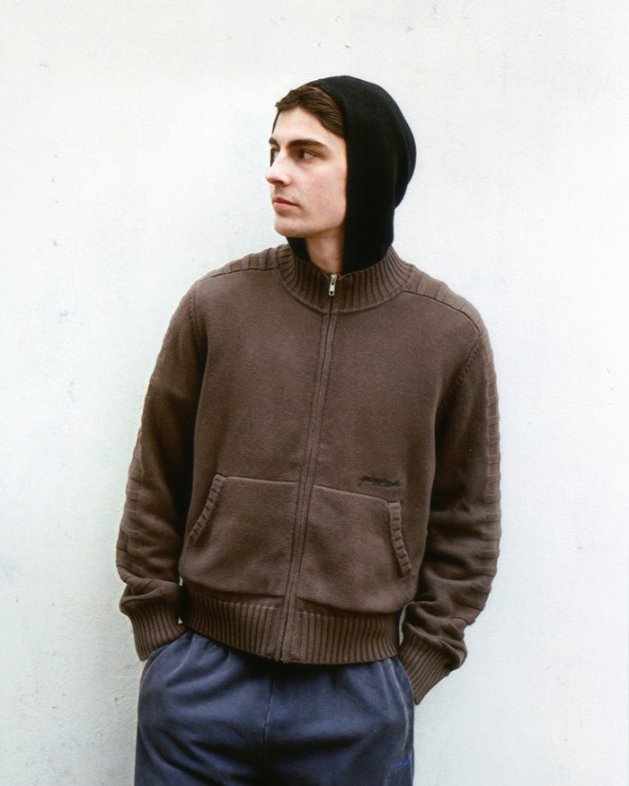 Faldo Knitted Full-Zip (Brown)