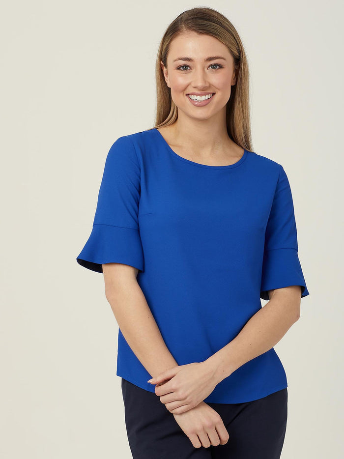 French Georgette Fluted Sleeve Top | CATU5T