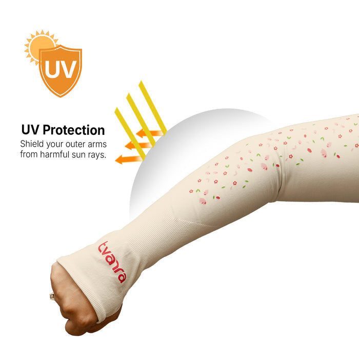 UV protection skin color arm sleeves for women