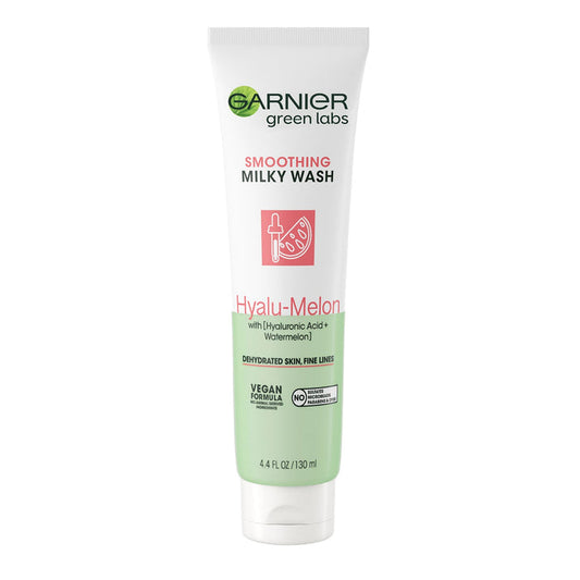 Garnier Green Labs Hyalu-Melon Smoothing Milky Washable Cleanser 4.4oz - ikatehouse