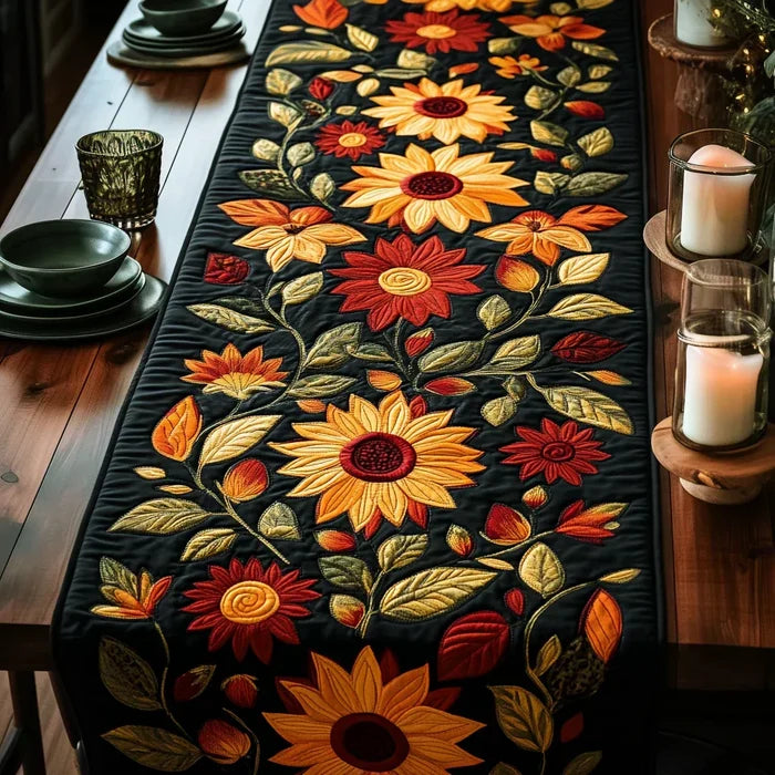 Gequilted Dækdug - Efterårs Solsikker