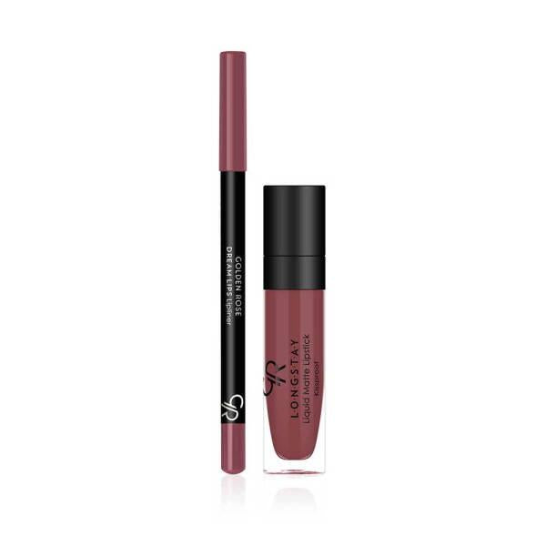 Golden Rose Matte Lipkit Rose Taupe - Long-Lasting Liquid Matte Lipstick & Lipliner Set