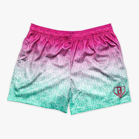 Multi-color Gradient Watermelon shorts — front view