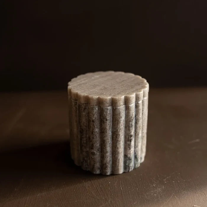 Gray Marble Fluted Jar