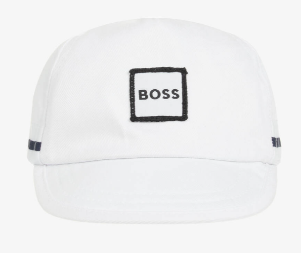 HUGO BOSS Baby Boys White Cotton Logo Cap