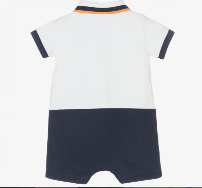 HUGO BOSS  Baby Boys White & Navy Blue Shortie