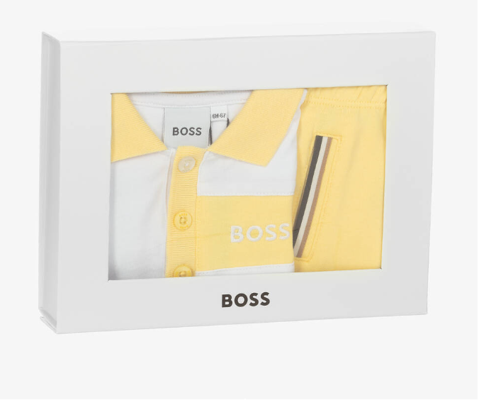 HUGO BOSS Baby Boys Yellow Logo Shorts Set