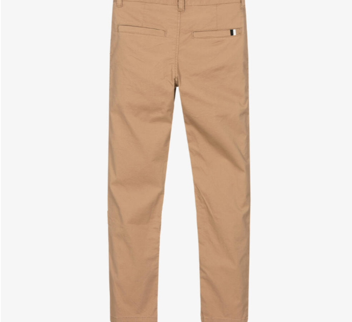 HUGO BOSS Boys Beige Cotton Chino Trousers