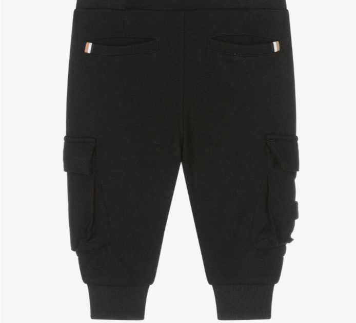 HUGO BOSS Boys Black Black Cargo Joggers