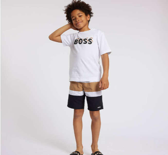 HUGO BOSS Boys Black Sliders