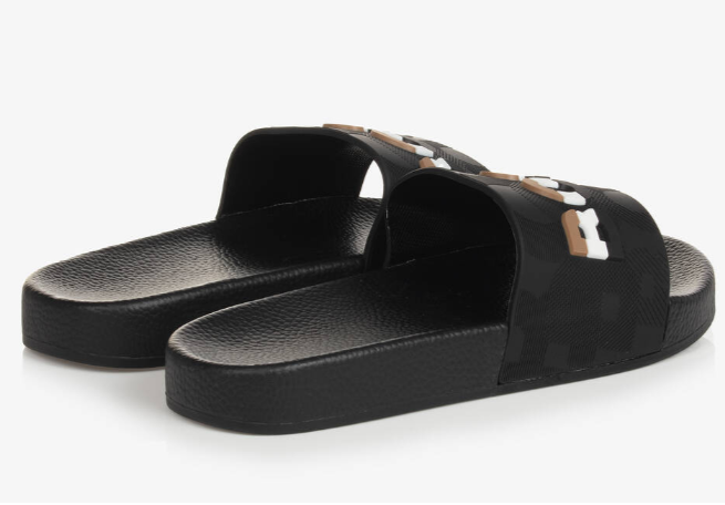 HUGO BOSS Boys Black Sliders