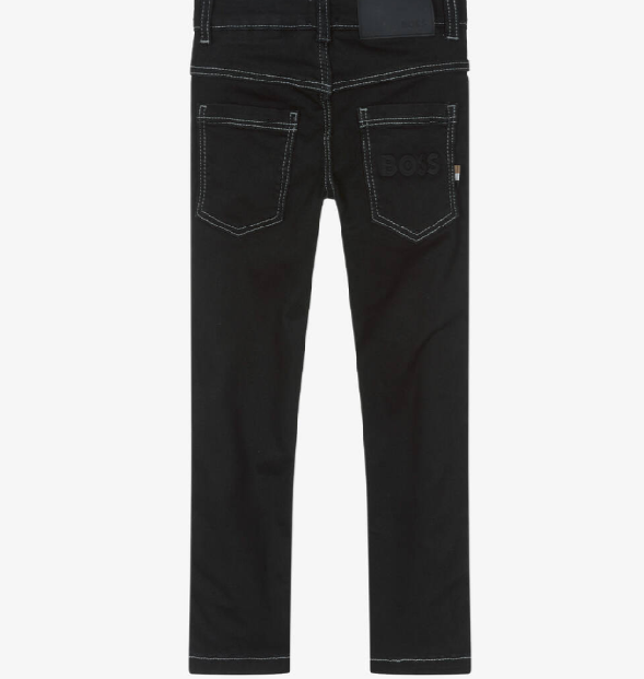 HUGO BOSS Boys Black Slim Fit Denim Jeans