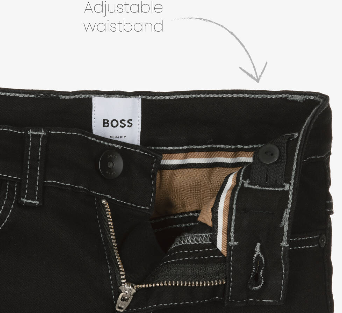 HUGO BOSS Boys Black Slim Fit Denim Jeans
