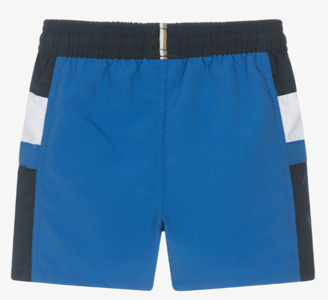 HUGO BOSS Boys Blue Colourblock Swim Shorts