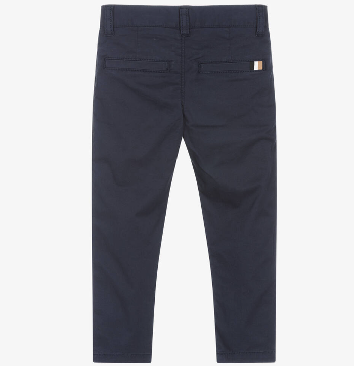 HUGO BOSS Boys Blue Cotton Chino Trousers