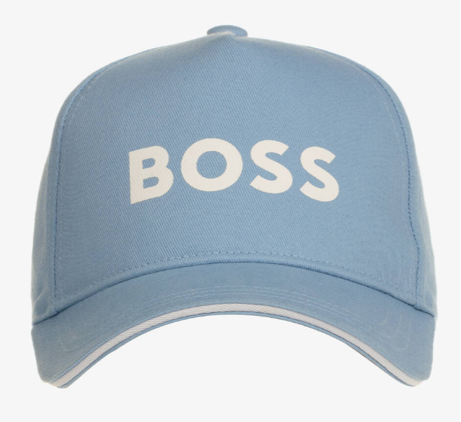 HUGO BOSS Boys Blue Cotton Logo Cap