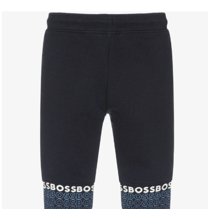 HUGO BOSS Boys Navy Blue Logo Joggers