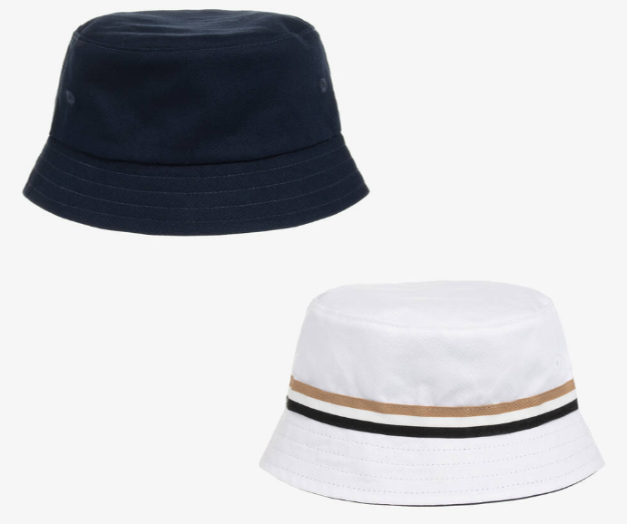 HUGO BOSS Boys Navy Blue & White Reversible Hat