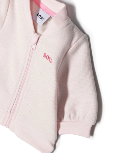 HUGO BOSS embroidered-logo zip-up cardigan