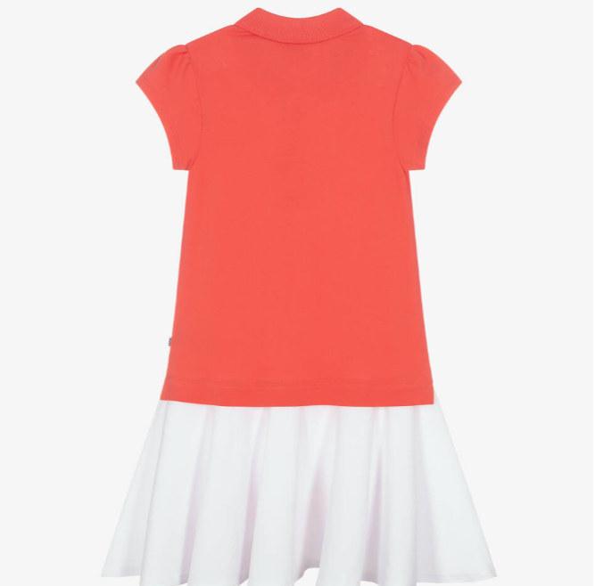 HUGO BOSS Girls Pink Cotton Piqué Polo Dress