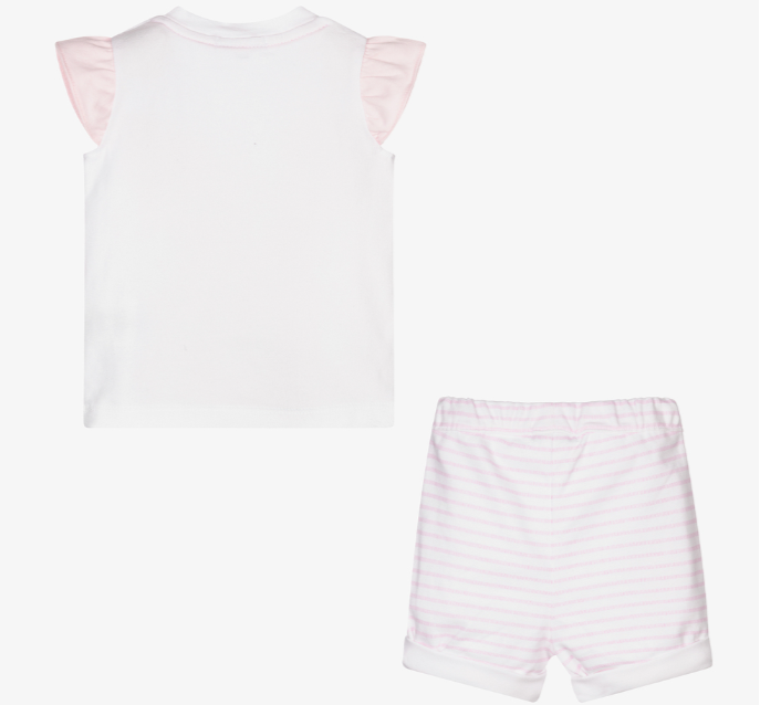 HUGO BOSS Girls White Cotton Shorts Set