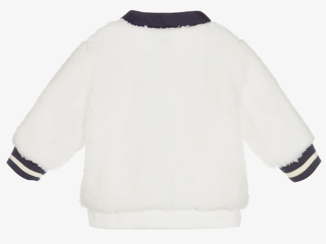 HUGO BOSS Ivory Faux Fur Zip-Up Baby Top