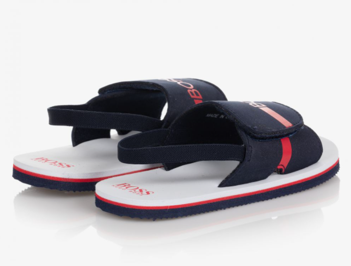 HUGO BOSS navy blue logo sandals